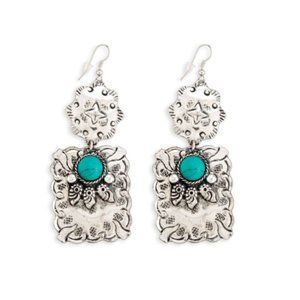 Cute Silver and Faux Turquoise Earrings